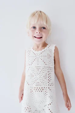 Niños ZARA 1½ - 6 Años·Vestidos / Petos|1½ - 6 Años·Punto<PETO CORTO PUNTO CROCHET