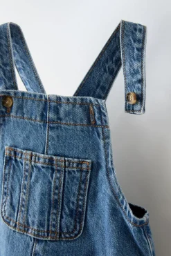 Niños ZARA 6 - 18 Meses·Vestidos / Monos<PETO DENIM BOLSILLO