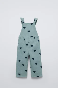 Niños ZARA 1½ - 6 Años·Vestidos / Petos|1½ - 6 Años·Pantalones<PETO LARGO PANA CORAZONES