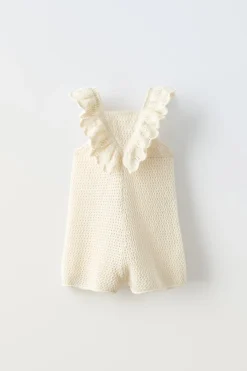 Niños ZARA 1½ - 6 Años·Vestidos / Petos|1½ - 6 Años·Punto<PETO PUNTO CROCHET VOLANTES