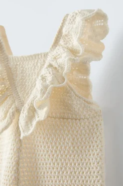 Niños ZARA 1½ - 6 Años·Vestidos / Petos|1½ - 6 Años·Punto<PETO PUNTO CROCHET VOLANTES