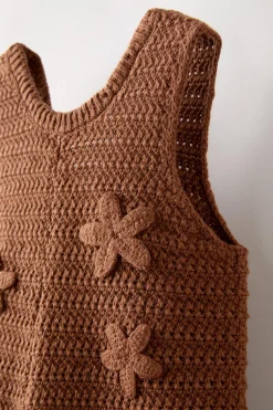 Niños ZARA 1½ - 6 Años·Vestidos / Petos|1½ - 6 Años·Punto<PETO PUNTO FLORES