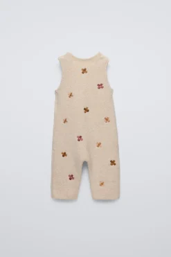 Niños ZARA 6 - 18 Meses·Punto|6 - 18 Meses·Vestidos / Monos<PETO PUNTO FLORES BORDADAS