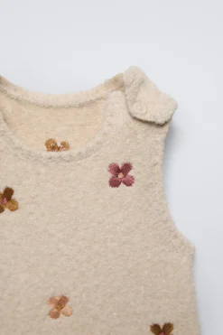 Niños ZARA 6 - 18 Meses·Punto|6 - 18 Meses·Vestidos / Monos<PETO PUNTO FLORES BORDADAS