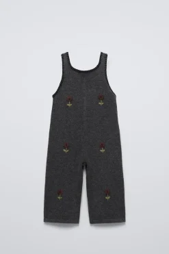 Niños ZARA 1½ - 6 Años·Vestidos / Petos|1½ - 6 Años·Punto<PETO PUNTO FLORES BORDADAS