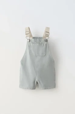 Niños ZARA 1½ - 6 Años·Faldas / Bermudas|1½ - 6 Años·Pantalones / Leggings<PETO SARGA TIRANTES CONTRASTE