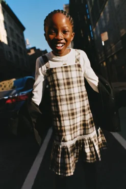 Niños ZARA 6 - 14 Años·Vestidos / Monos<PICHI CUADROS CON CAMISETA RIB