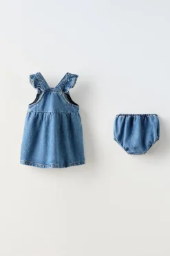 Niños ZARA 6 - 18 Meses·Conjuntos|6 - 18 Meses·Vestidos / Monos<PICHI DENIM VOLANTES