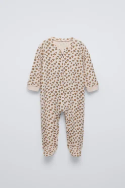Niños ZARA 6 - 18 Meses·Ropa Interior / Pijamas|Accesorios / Zapatos / 0 - 14 Años<PIJAMA ENTERO ANIMAL PRINT