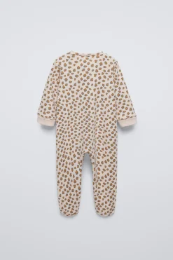 Niños ZARA 6 - 18 Meses·Ropa Interior / Pijamas|Accesorios / Zapatos / 0 - 14 Años<PIJAMA ENTERO ANIMAL PRINT