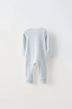 Niños ZARA 0 - 6 Meses·Homewear|6 - 18 Meses·Ropa Interior / Pijamas<PIJAMA ENTERO PIE CONVERTIBLE RAYAS