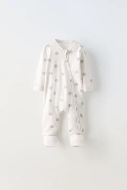 Niños ZARA 0 - 6 Meses·Ropa Interior / Pijamas|6 - 18 Meses·Ropa Interior / Pijamas<PIJAMA ENTERO PIE CONVERTIBLE CONEJITOS