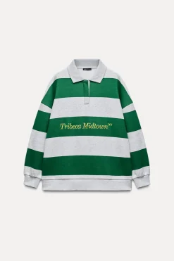 New POLO FELPA RAYAS Mujer Sudaderas / Joggers