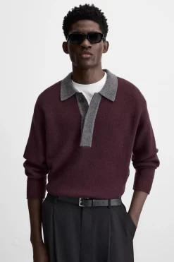 New POLO PUNTO CON VISCOSA Hombre Jerséis / Chaquetas|Polos