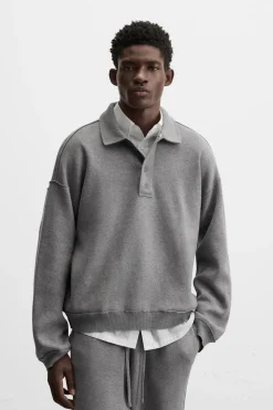 Clearance POLO PUNTO COSTURAS IRREGULARES Hombre Jerséis / Chaquetas|Polos