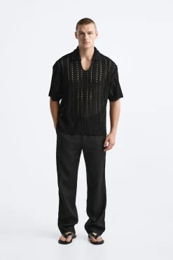 Fashion POLO PUNTO CROCHET Hombre Jerséis / Chaquetas|Polos