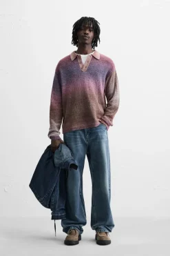 Hot POLO PUNTO DEGRADADO Hombre Jerséis / Chaquetas|Polos