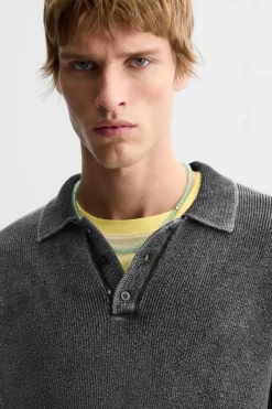 Sale POLO PUNTO EFECTO LAVADO Hombre Jerséis / Chaquetas|Polos