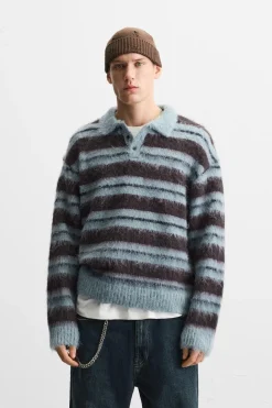 Fashion POLO PUNTO RAYAS CEPILLADO Hombre Jerséis / Chaquetas|Polos