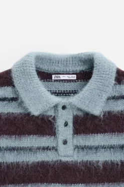 Fashion POLO PUNTO RAYAS CEPILLADO Hombre Jerséis / Chaquetas|Polos