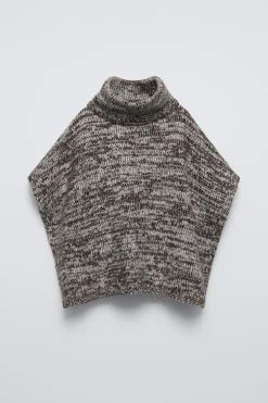 Niños ZARA 6 - 14 Años·Punto|6 - 14 Años·Total Look<PONCHO PUNTO JASPEADO