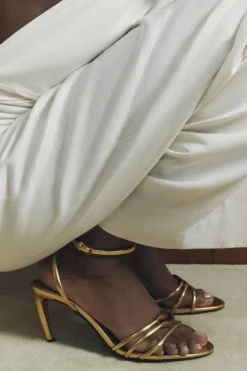 Hot SANDALIA METALIZADA TIRAS Mujer Zapatos