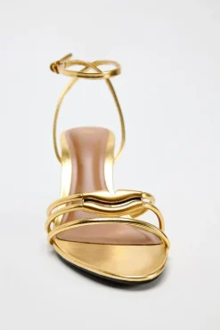 Hot SANDALIA METALIZADA TIRAS Mujer Zapatos