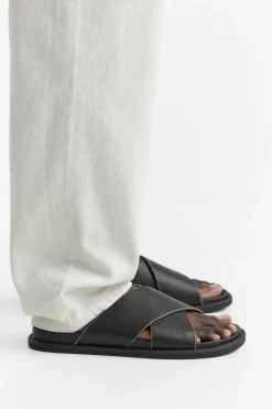 New SANDALIA PIEL CRUZADA Hombre Zapatos