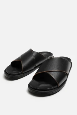 New SANDALIA PIEL CRUZADA Hombre Zapatos