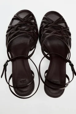 Clearance SANDALIA PIEL TIRAS CRUZADAS Mujer Zapatos