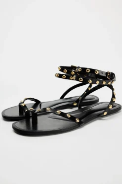 Fashion SANDALIA PLANA ADORNOS Mujer Zapatos