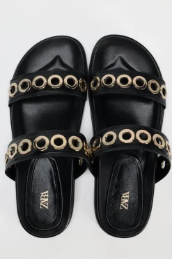 Outlet SANDALIA PLANA APLIQUES Mujer Zapatos