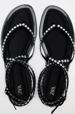 Sale SANDALIA PLANA BRILLOS ATADA Mujer Zapatos