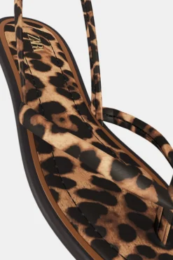 New SANDALIA PLANA ESTAMPADO ANIMAL Mujer Zapatos