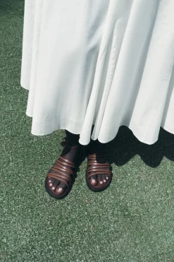 Discount SANDALIA PLANA PIEL TIRAS Mujer Zapatos