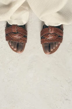 Fashion SANDALIA PLANA PIEL TRENZADA Mujer Zapatos