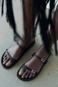 Clearance SANDALIA PLANA SATINADA Mujer Zapatos