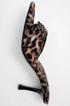 New SANDALIA TACÓN ESTAMPADO ANIMAL Mujer Zapatos