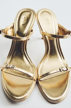 Best SANDALIA TACÓN HEBILLAS METALIZADA Mujer Zapatos