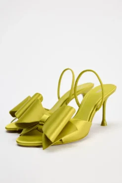 New SANDALIA TACÓN LAZO SATINADO Mujer Zapatos