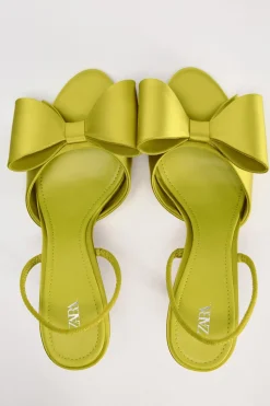 New SANDALIA TACÓN LAZO SATINADO Mujer Zapatos