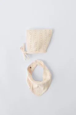 Niños ZARA 1½ - 6 Años·Accesorios|1½ - 6 Años·Accesorios<SET CAPOTA Y BANDANA POINTELLE FLORECITAS
