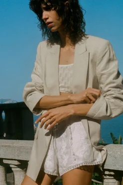 Discount SHORTS BORDADOS CON LINO Mujer Faldas / Shorts