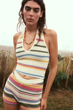 New SHORTS CROCHET RAYAS Mujer Faldas / Shorts