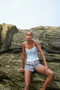 Discount SHORTS CUADRO VICHY LAZO Mujer Faldas / Shorts