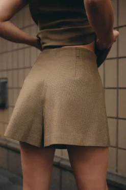 Discount SHORTS CUADROS TIRO ALTO Mujer Faldas / Shorts