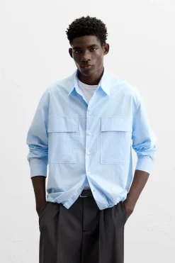 Hot SOBRECAMISA BOLSILLOS Hombre Sobrecamisas