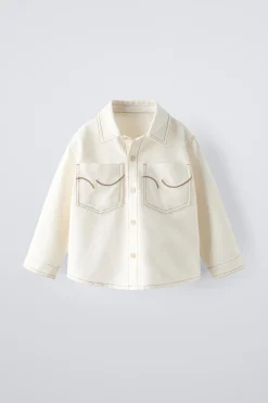 Niños ZARA 1½ - 6 Años·Camisas|1½ - 6 Años·Camisas / Sobrecamisas<SOBRECAMISA BOLSILLOS BORDADOS