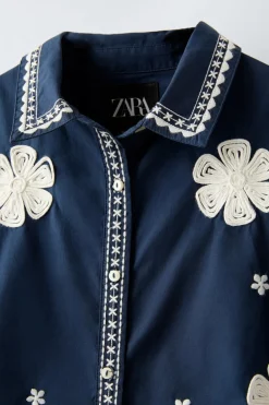 Niños ZARA 6 - 14 Años·Abrigos|6 - 14 Años·Total Look<SOBRECAMISA BORDADOS CONTRASTE