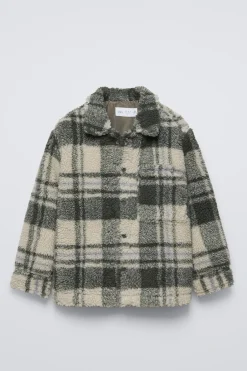 Niños ZARA 6 - 14 Años·Camisas / Sobrecamisas<SOBRECAMISA BORREGUILLO CUADROS